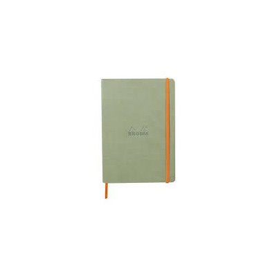 Rhodiarama carnet souple CÉLADON A5 160p dot pap. ivoire 90g ferm. élast.