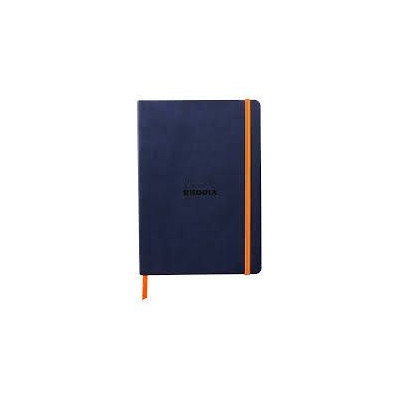Rhodiarama carnet souple BLEU NUIT A5 160p dot pap. ivoire 90g ferm. élast.