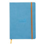 Rhodiarama carnet souple TURQUOISE A5 160p dot pap. ivoire 90g ferm. élast.