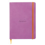 Rhodiarama carnet souple LILAS A5 160p dot pap. ivoire 90g ferm. élast.