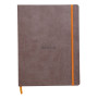 Rhodiarama carnet souple CHOCOLAT 19x25cm 160p dot pap. ivoire 90g ferm. élast.