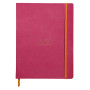 Rhodiarama carnet souple FRAMBOISE 19x25cm 160p dot pap. ivoire 90g ferm. élast.