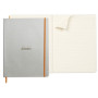 Rhodiarama cahier souple SILVER A4+ 160p ligné papier ivoire 90g
