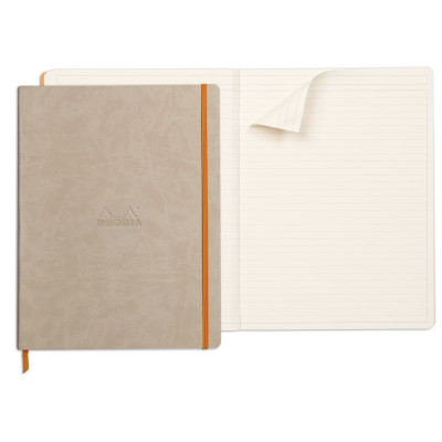 Rhodiarama cahier souple BEIGE A4+ 160p ligné papier ivoire 90g
