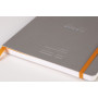 Rhodiarama Meeting SILVER A5+ 160p microperf. pap. blanc 90g +élast. +p-stylo