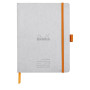 Rhodiarama Meeting SILVER A5+ 160p microperf. pap. blanc 90g +élast. +p-stylo
