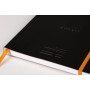 Rhodiarama Meeting BLACK A5+ 160p microperf. pap. blanc 90g +élast. +p-stylo