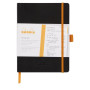 Rhodiarama Meeting BLACK A5+ 160p microperf. pap. blanc 90g +élast. +p-stylo