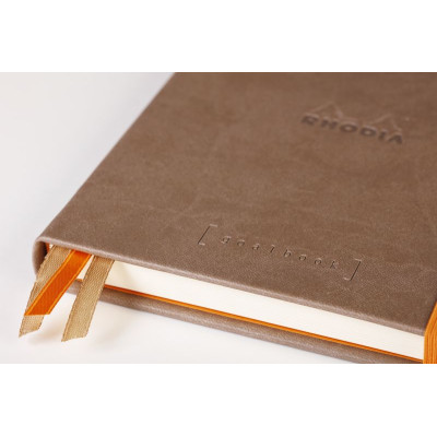 Rhodiarama Goalbook remb.rigide TAUPE A5 240p dot papier blanc 90g