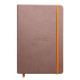 Rhodiarama carnet RR A5 TAUPE 192p ligné pap. ivoire 90g ferm. élast.