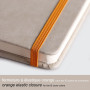 Rhodiarama carnet RR A5 BEIGE 192p ligné pap. ivoire 90g ferm. élast.