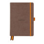 Rhodiarama Goalbook remb.rigide CHOCOLAT A5 240p dot papier ivoire 90g
