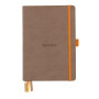 Rhodiarama Goalbook remb.rigide TAUPE A5 240p dot papier ivoire 90g