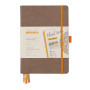 Rhodiarama Goalbook remb.rigide TAUPE A5 240p dot papier ivoire 90g