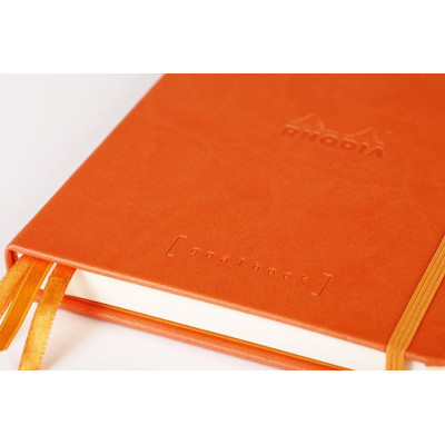 Rhodiarama Goalbook remb.rigide TANGERINE A5 240p dot papier ivoire 90g