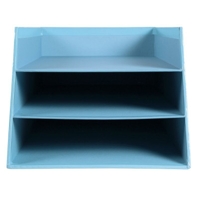 Corb.à courr. 3 niveaux carton bleu past