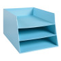 Corb.à courr. 3 niveaux carton bleu past