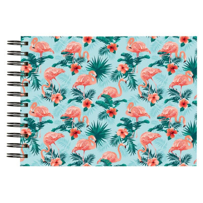 Album spirale 50p.blanc 23x16cm FLAMINGO