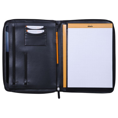 Rhodiarama grand conférencier NOIR pour bloc/carnet A4