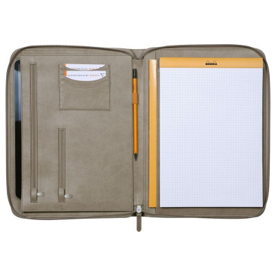 Rhodiarama grand conférencier TAUPE pour bloc/carnet A4