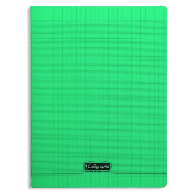 8000 POLYPRO, Cahier piqué  vert 24x32cm 192p séyès 90g