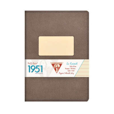 1951 cahier piqué Noir 14,8x21cm 96p ligné