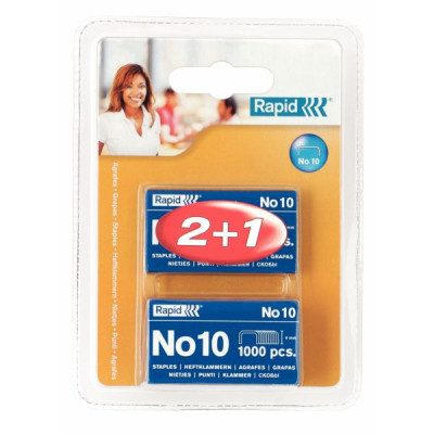 Agrafes Standard N°10 Rapid, blister de 2000 + 1000