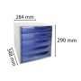 ECOBOX 5tiroirs Office gris/bleu transp.