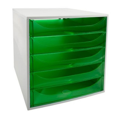 ECOBOX 5tiroir Office gris/vert pomme tr
