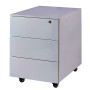 Caisson Mobile Métallique 3 Tiroirs - Gris Aluminium