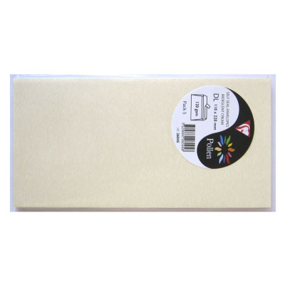 Sachet de 5 enveloppes Pollen 110x220 ivoire irisé