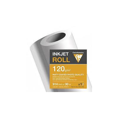 Bobine papier blanc laize pour traceur 120g 0,914 x 30m CLAIRALFA 2608