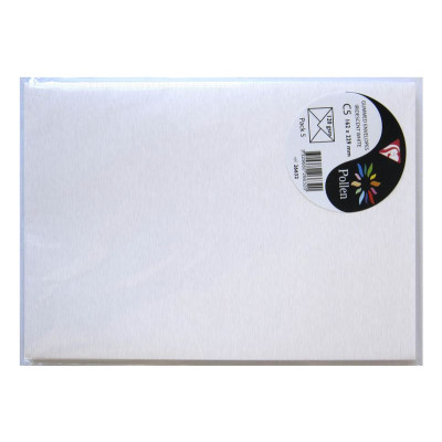 Sachet de 5 enveloppes Pollen 162x229 blanc irisé