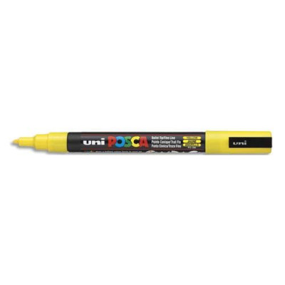 Uniball Posca trait fin 0.9 - 1.3mm pointe conique PC3M jaune