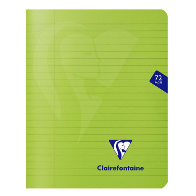 Mimesys cahier piqué polypro 16,5x21cm 72p ligné + marge coloris assortis