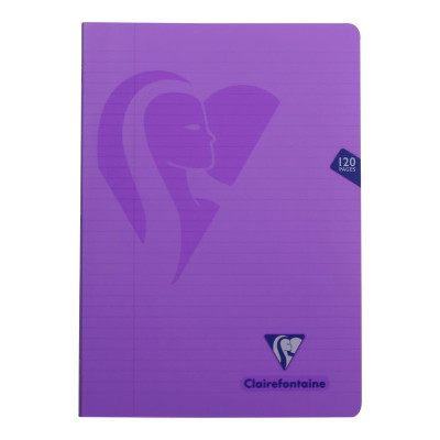 Mimesys cahier piqué polypro 21x29,7cm 120p ligné + marge coloris assortis