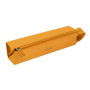 Rhodiarama trousse plumier ORANGE simili cuir italien 23x5x5cm