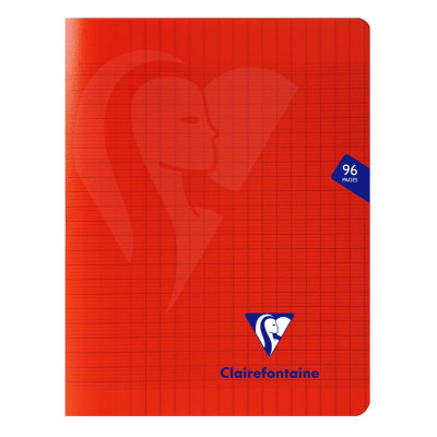 Mimesys cahier piqué polypro 17x22cm 96p séyès Rouge