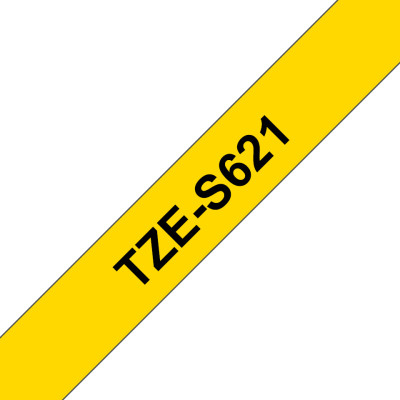 Brother TZeS621 Noir jaune- bande adhésive laminée très résistante - 1 rouleau(x