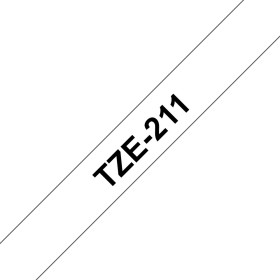 BROTHER TZE211 RUBAN LAMINE 6MMX8M NOIR BLC TZE211