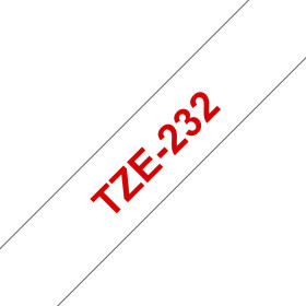 BROTHER TZE232 RUBAN LAMI 12MMX8M RGE  BLANC TZE232