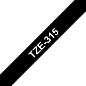 BROTHER TZE315 RUBAN LAMI 6MMX8M BLC NOIR TZE315