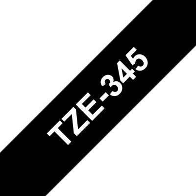 BROTHER TZE345  RUBAN LAMI 18MMX8M BLANC NOIR TZE345