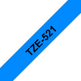BROTHER TZE521  RUBAN LAMI 9MMX8M NOIR  BLEU TZE521