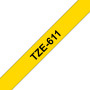 BROTHER TZE611 RUBAN LAMI 6MMX8M NOIR JAUNE TZE611