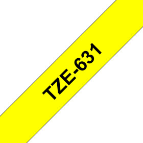BROTHER TZE631 RUBAN LAMI 12MMX8M NOIR JAUNE TZE631