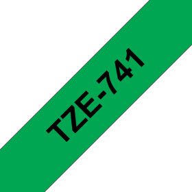 BROTHER TZE741 RUBAN LAMI 18MMX8M NOIR VERT TZE741