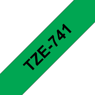 BROTHER TZE741 RUBAN LAMI 18MMX8M NOIR VERT TZE741