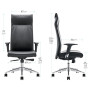 Fauteuil de bureau PAULAR synchrone imitation cuir, revêtement anti abrasion, an