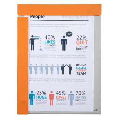 Porte-bloc aimanté PVC A4 orange
